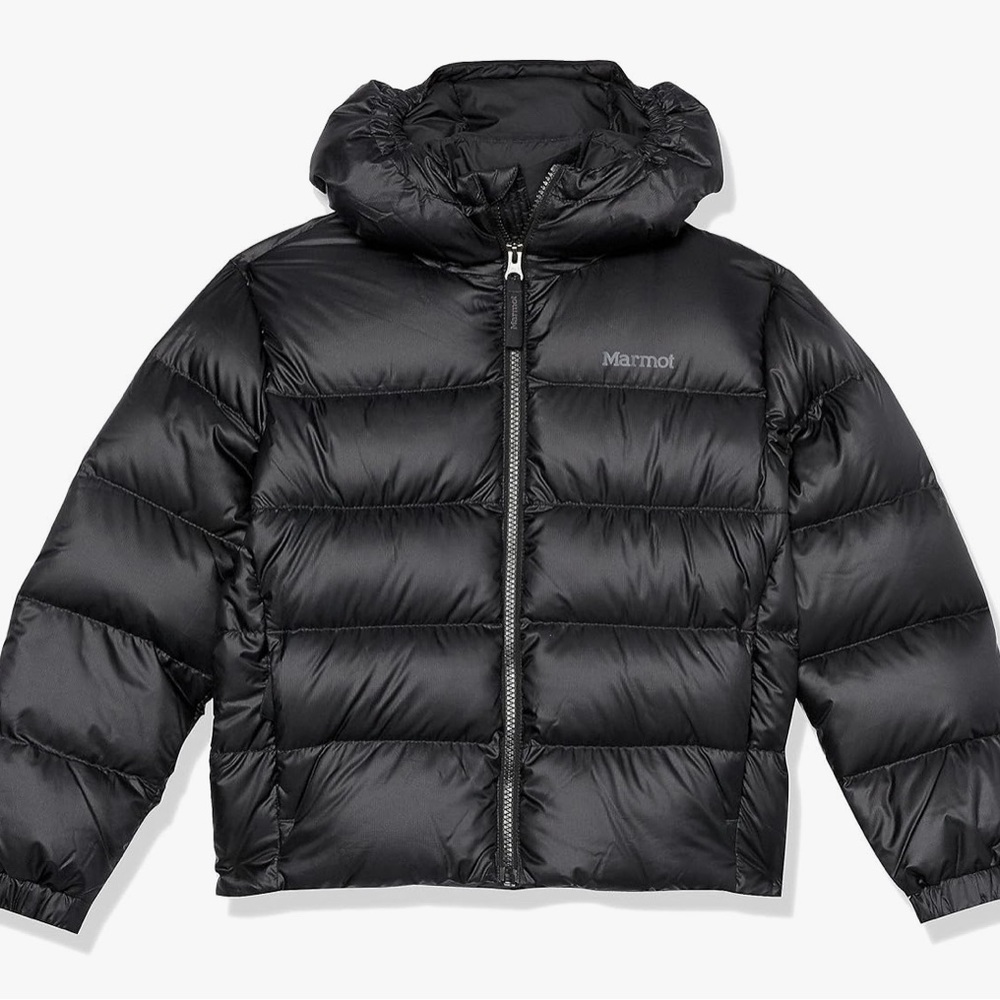 MARMOT Youth Guides Down Hoody Puffer Jacket Black 700 Fill Size Large